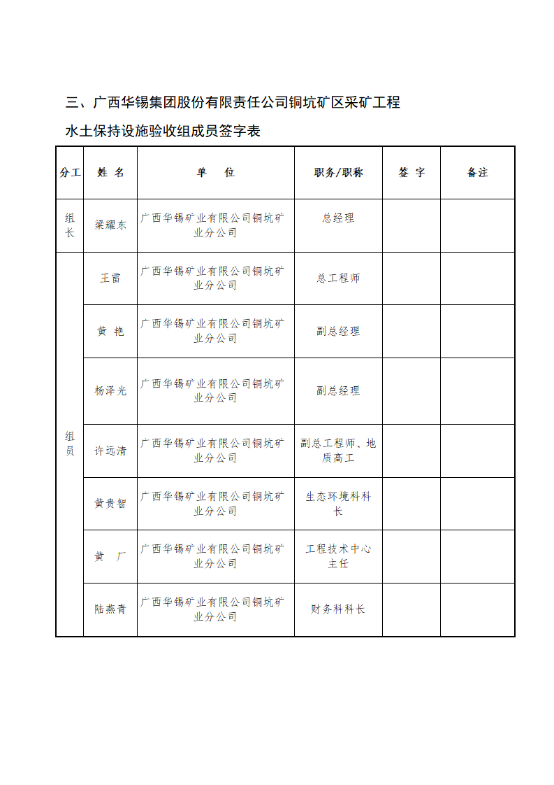 廣西華錫集團(tuán)股份有限責(zé)任公司銅坑礦區(qū)采礦工程水土保持設(shè)施驗(yàn)收鑒定書(shū)_06(1).png